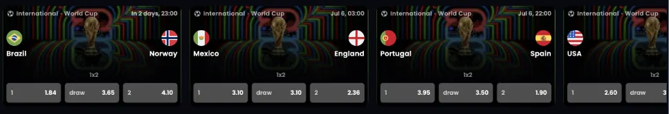 MegaBet sportsbook met live odds op WK 2026-wedstrijden