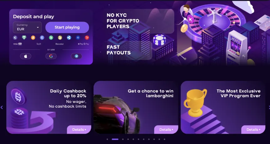0xBet casino games lobby