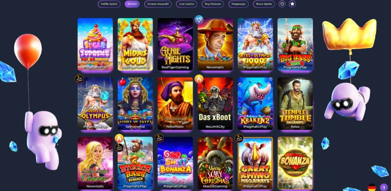 Betitall Casino interface screenshot
