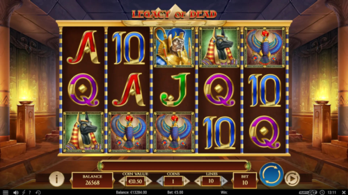 Legacy of Dead free spins with expanding symbol screenshot