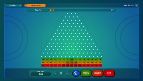 Plinko game high risk settings screenshot